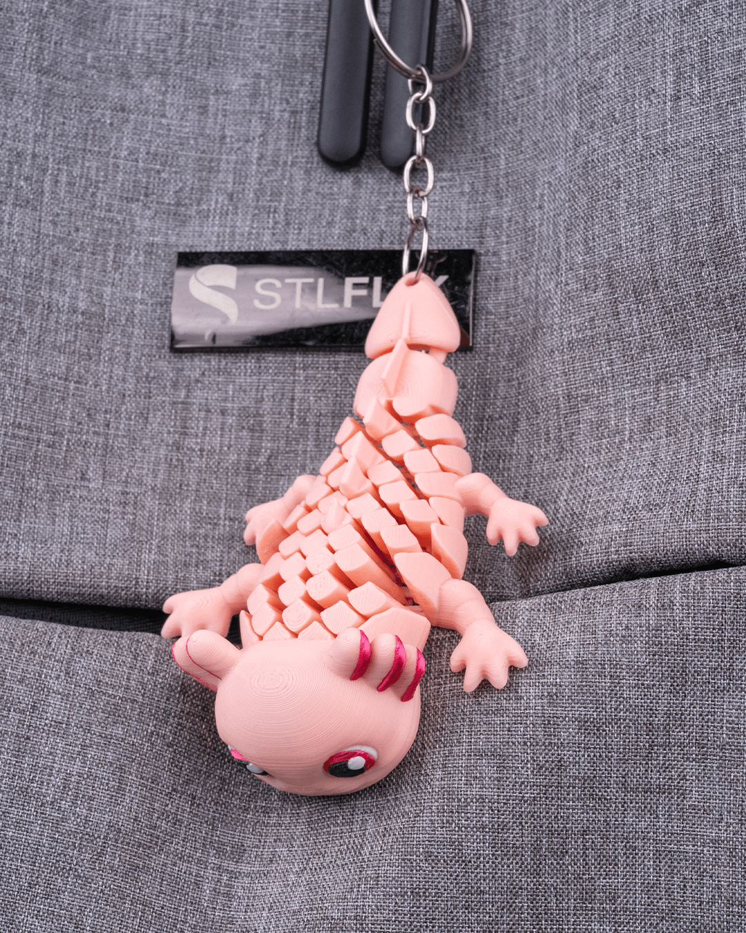 Ashley the Axolotl – Articulated Mesh Buddy Keychain