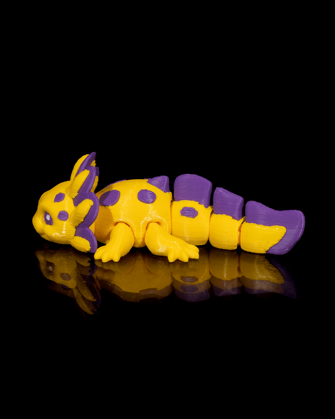 Vibrant Articulated 3D Printed Baby Axolotl Model - "Baby Split"