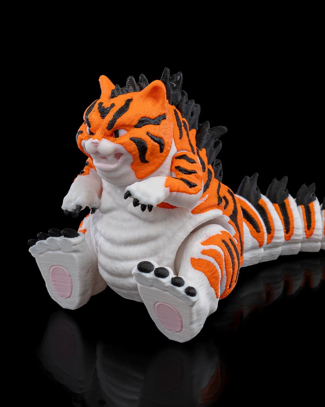 Catzilla 3D-Printed Playful Cat Figurine