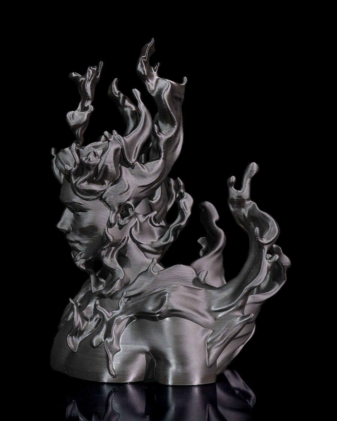 Dichotomy: The Flames of Duality 3D Printed Sculpture