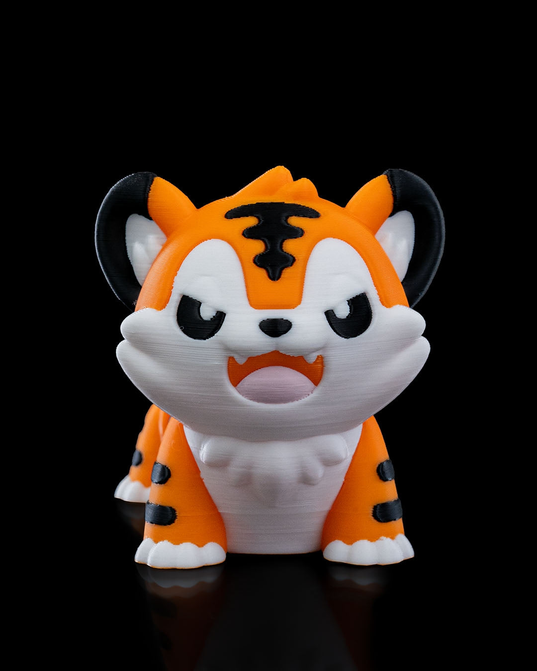 Playful Tiger - Vibrant 3D-Printed Animal Figurine
