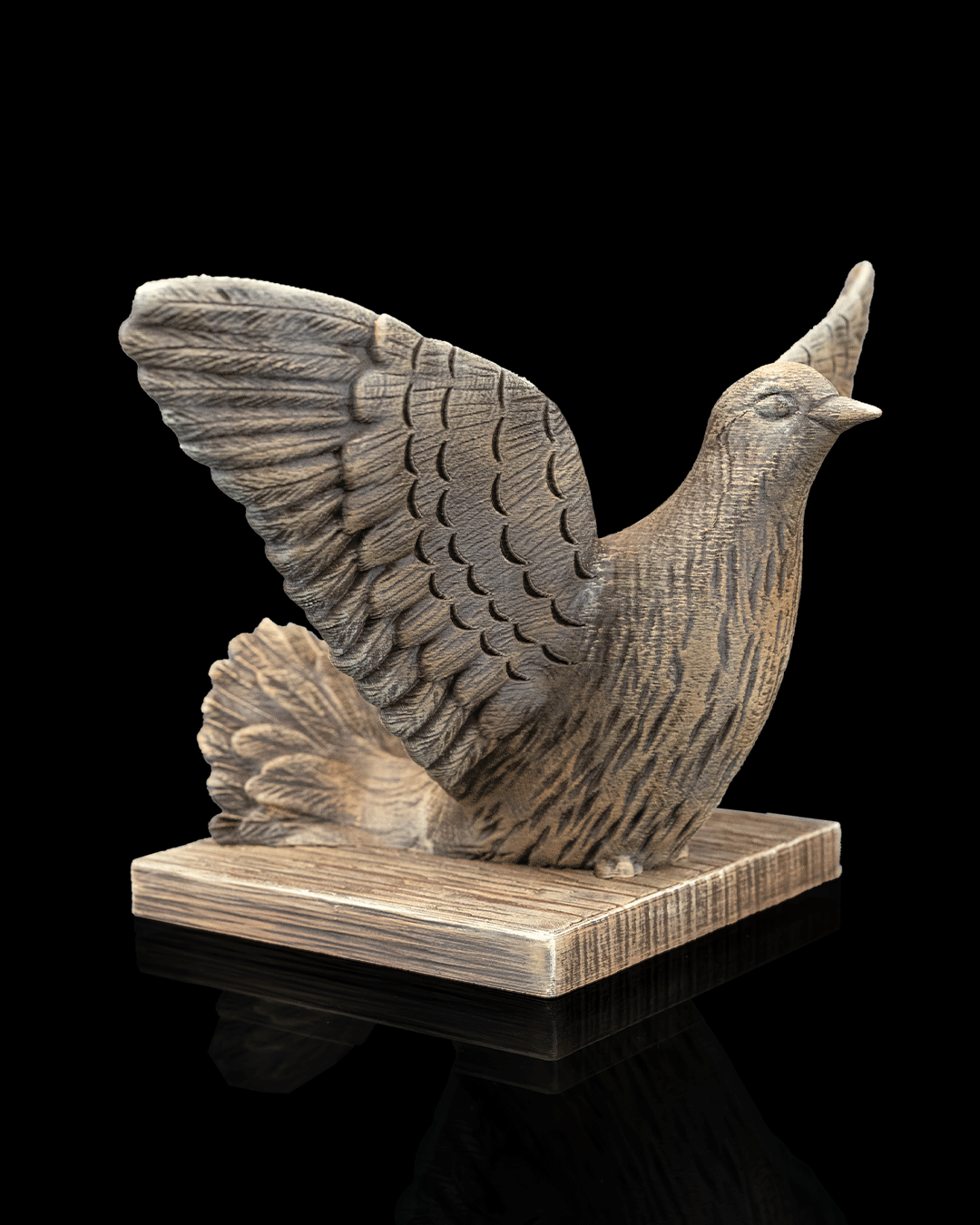 Rest in Grace Book Stand – White Rock Finish | 3D Printed Bird Wing Display Stand