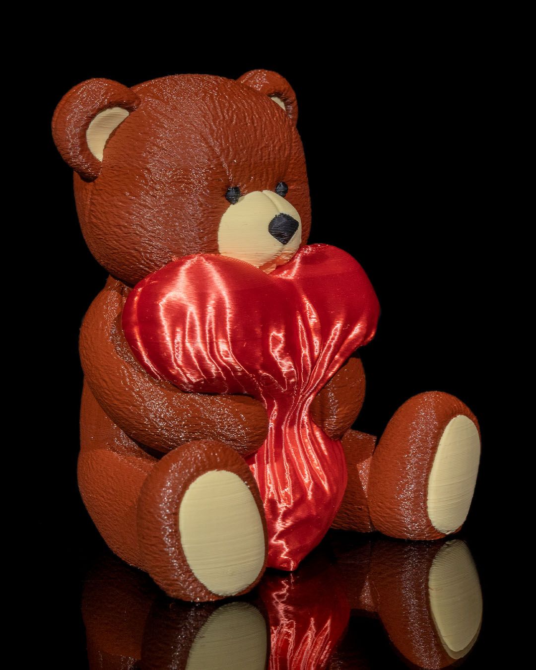 Soft Teddy Bear with Heart – 3D Printed Valentine's Keepsake