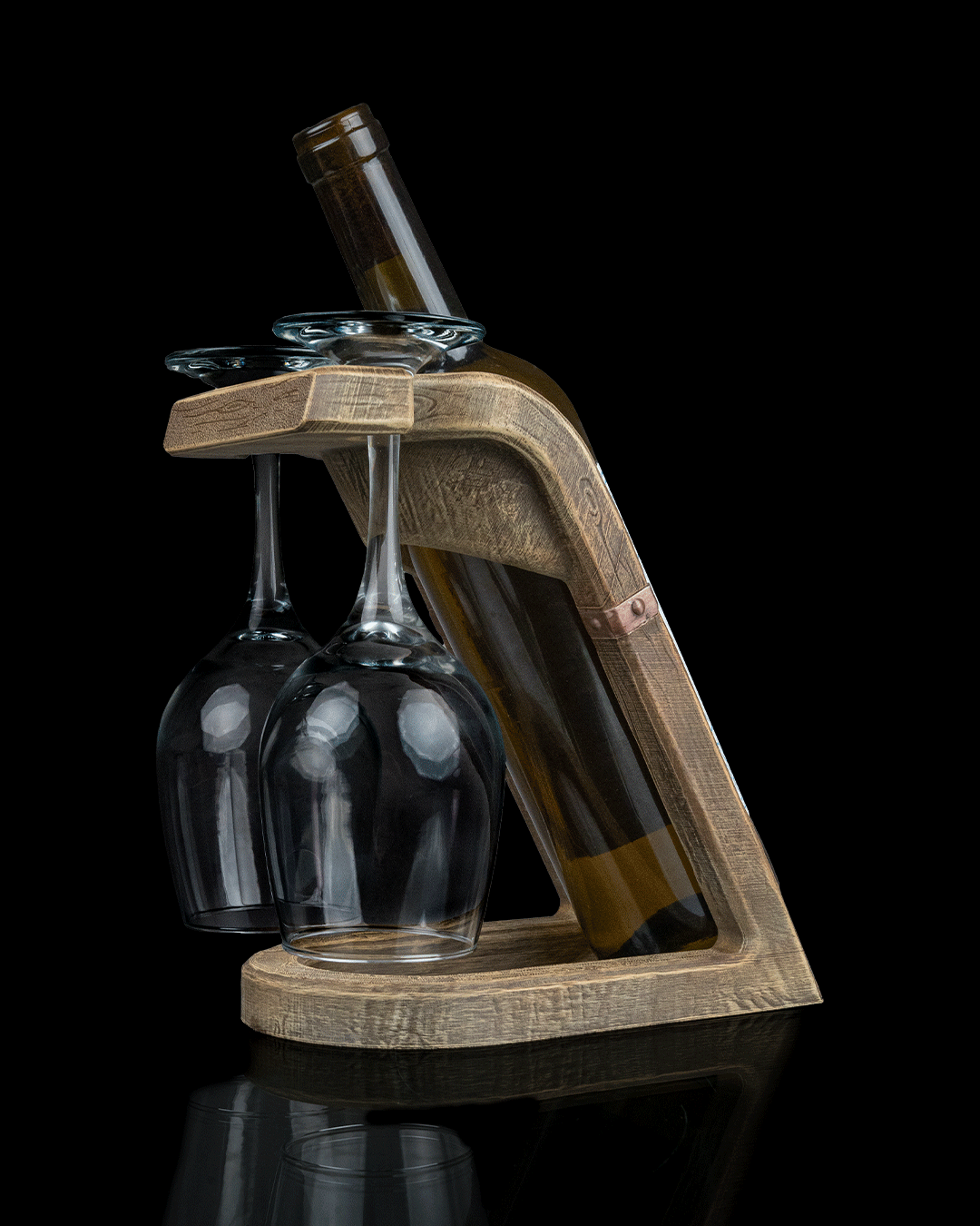 The Oak Rest Glass and Wine Holder