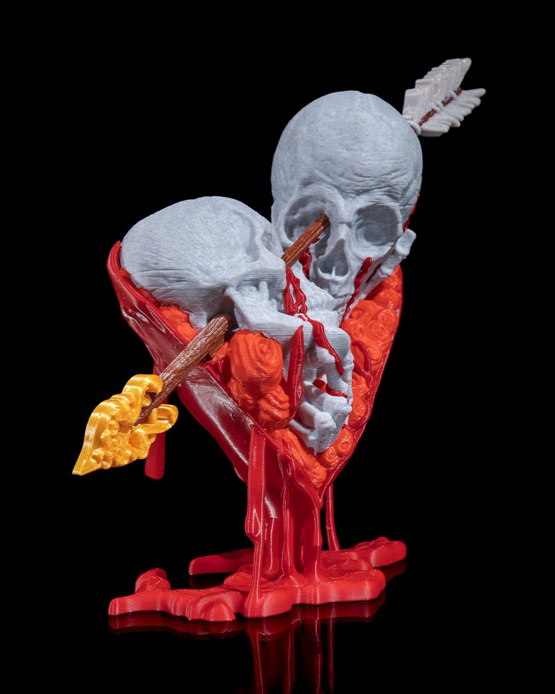 Till Death Do Us Part: 3D-Printed Romantic Skull Display