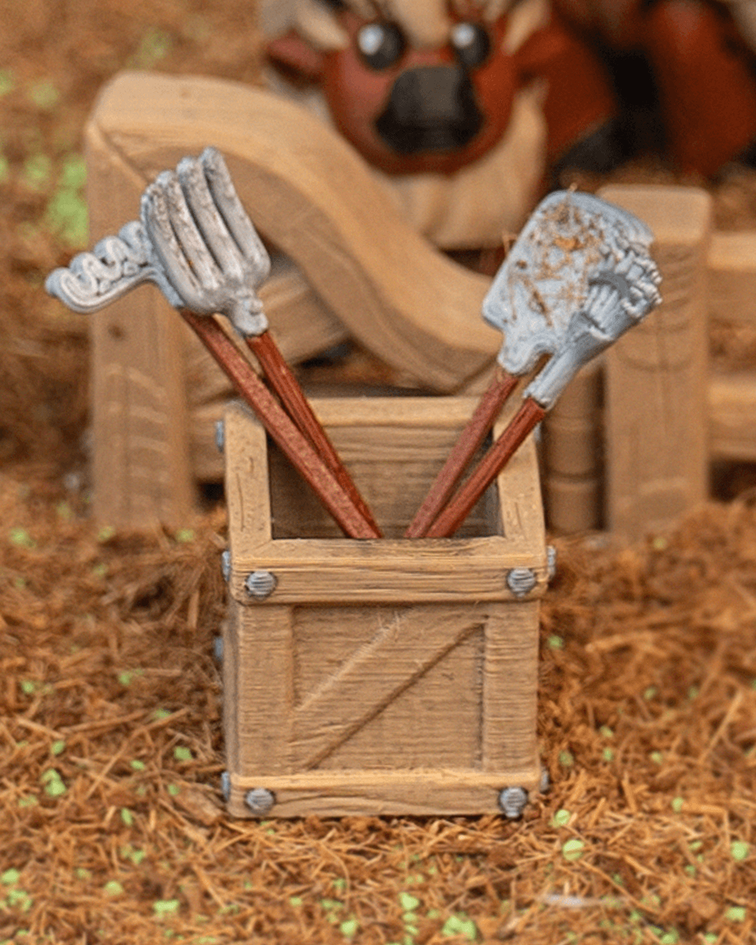 Miniature 3D-Printed Farmstead Accessories, Tools & Animals | Build Your Own Set