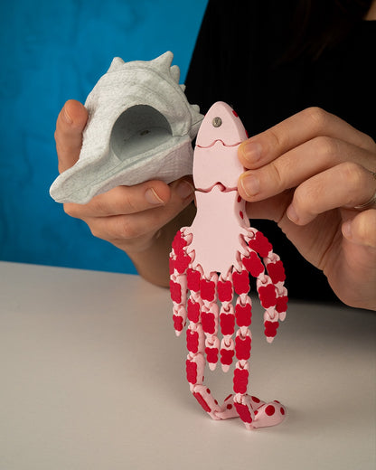 Sky, the Squid - Articulating 3D-Printed Sea Creature Fidget