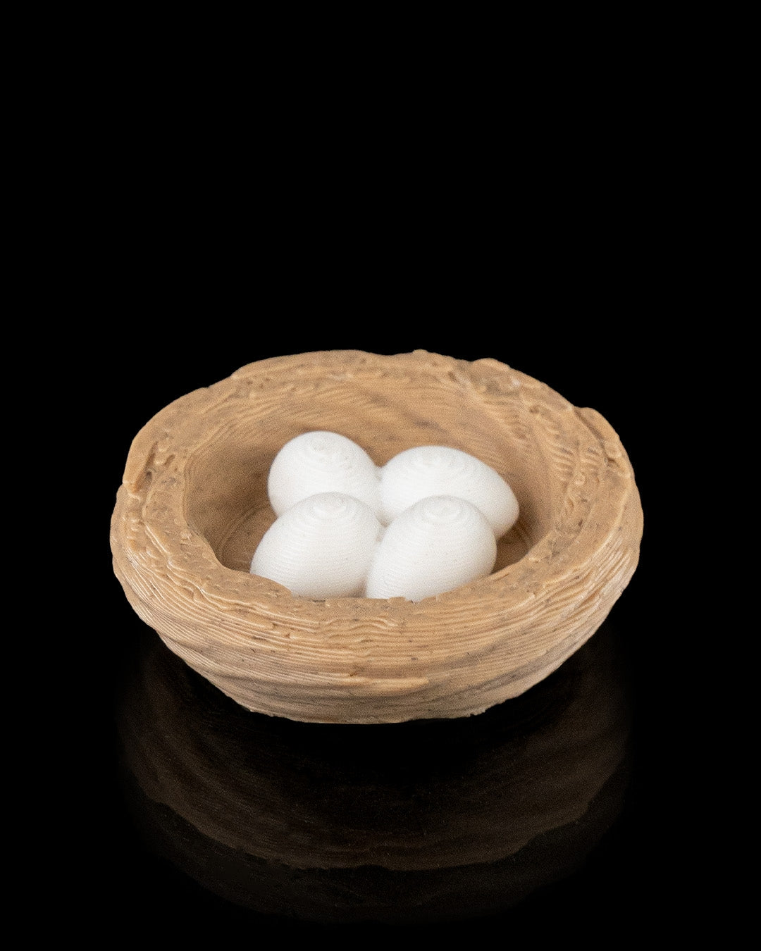 3D-Printed Eggs in a Nest by STLFlix – Rustic Farmhouse Decor & Collectible Miniature Accent