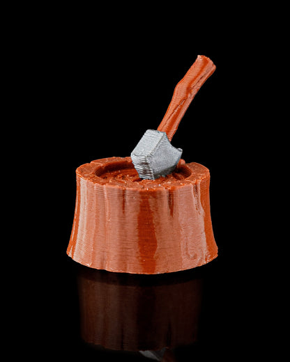 3D-Printed Axe on a Stump by STLFlix – Rustic Farmhouse Decor & Collectible Miniature Accent