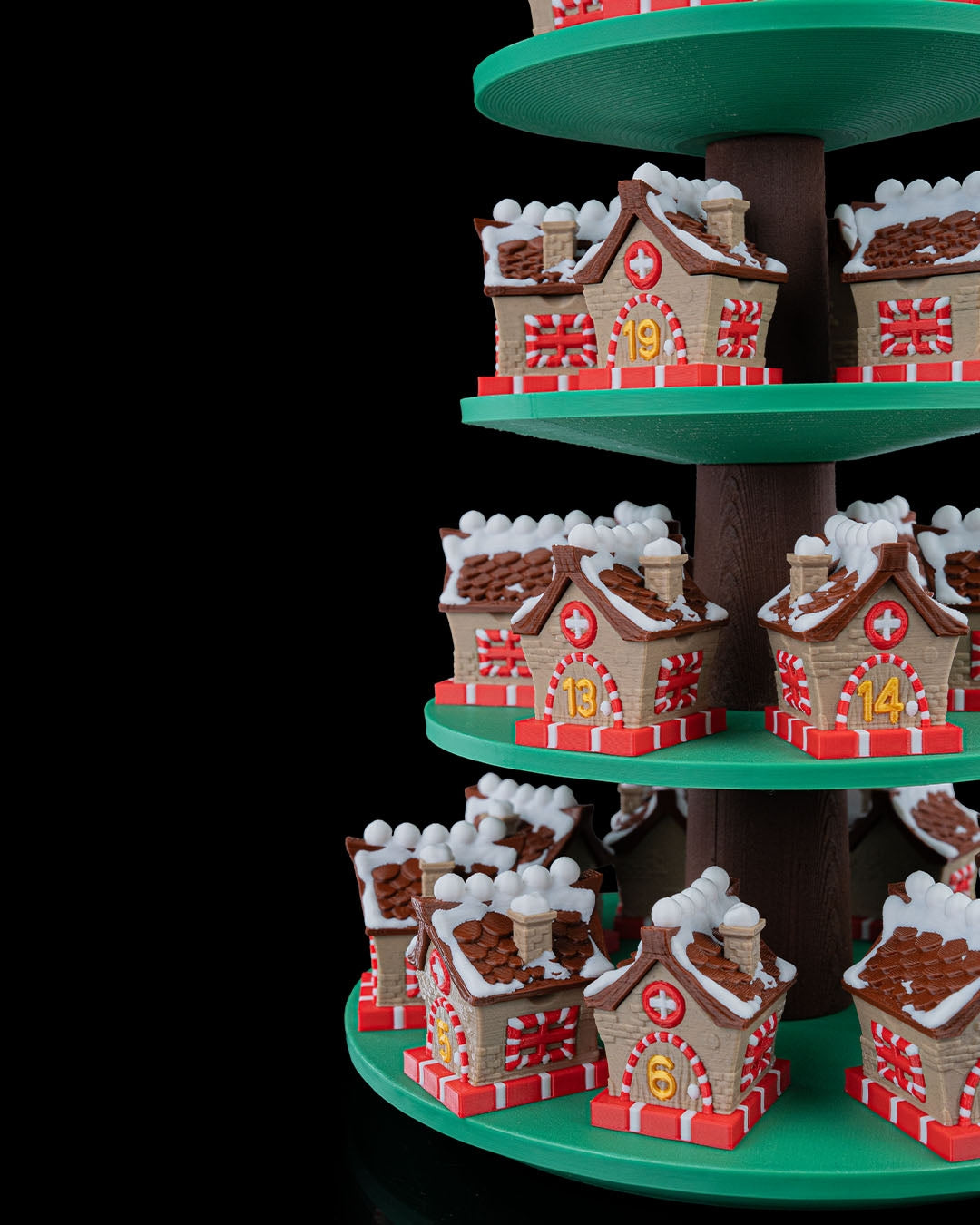 Tree Top Village Countdown Containers - 3D Printed Holiday Advent Tree