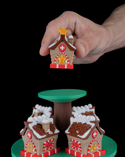 Tree Top Village Countdown Containers - 3D Printed Holiday Advent Tree