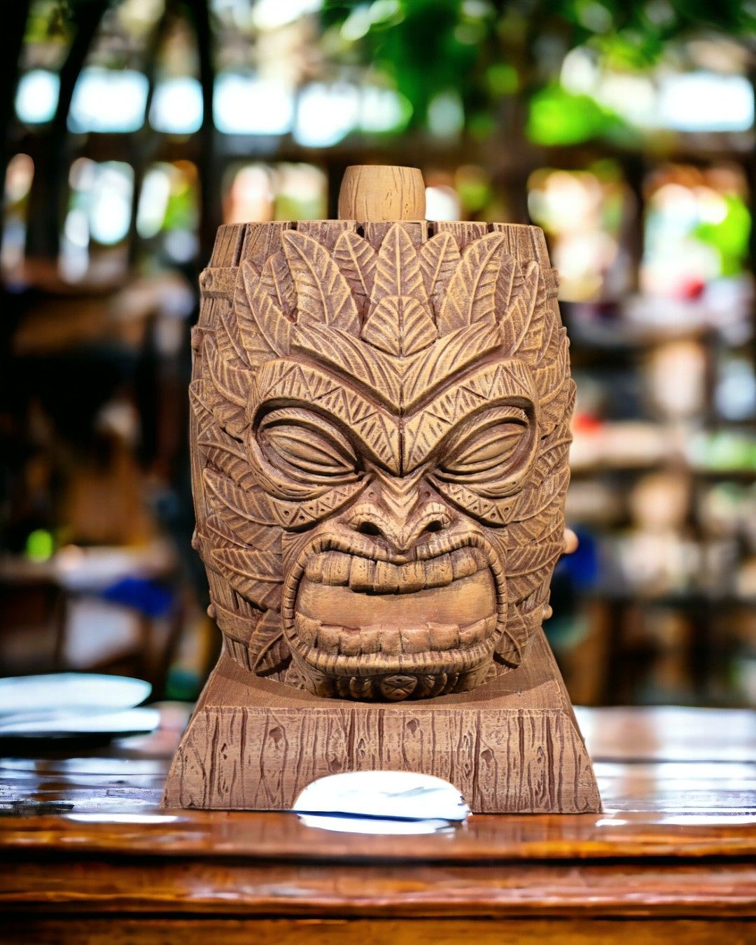 Carved Barrel Wine Bag Dispenser