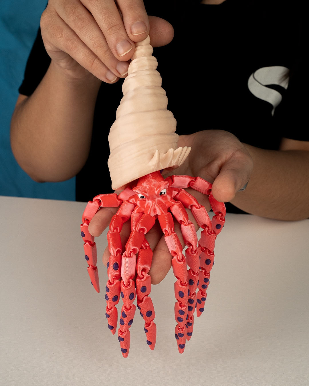 Finn the Bigfin Squid - 3D Printed Fidget Toy for Sensory Exploration and Stress Relief