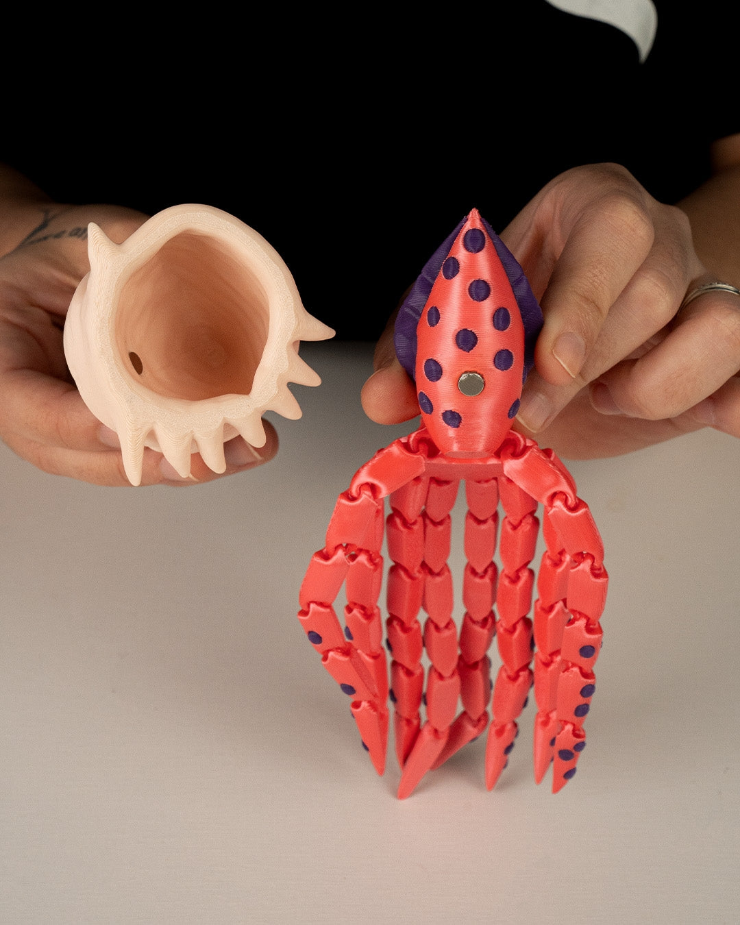 Finn the Bigfin Squid - 3D Printed Fidget Toy for Sensory Exploration and Stress Relief