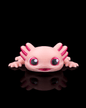 Ashley the Axolotl – Articulated Mesh Buddy Keychain
