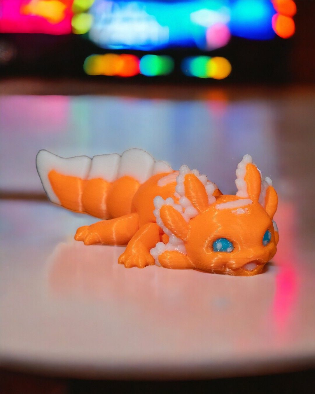 Articulated 3D Printed Baby Candy Axolotl: A Vibrant Fidget Desk Toy