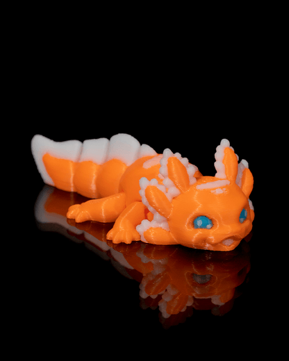 Articulated 3D Printed Baby Candy Axolotl: A Vibrant Fidget Desk Toy