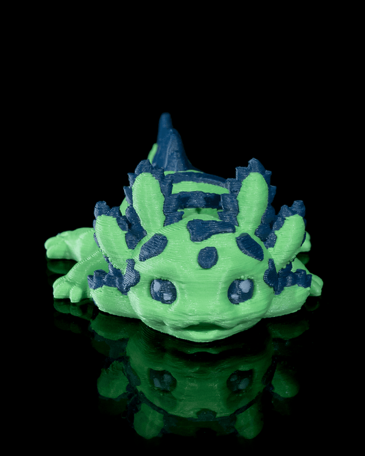 Articulated Axolotl 3D Print: Baby Sour - A Vibrant Display of Technology and Creativity