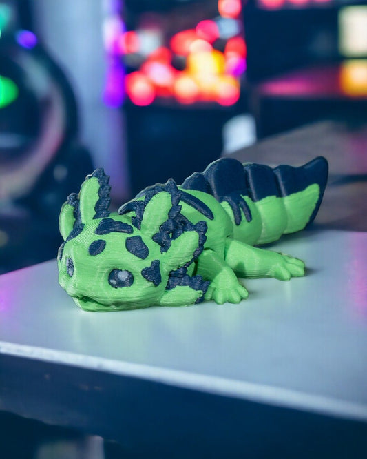 Articulated Axolotl 3D Print: Baby Sour - A Vibrant Display of Technology and Creativity