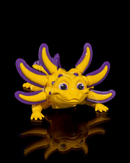 Banana Split Axolotl - Articulated 3D Printed Toy