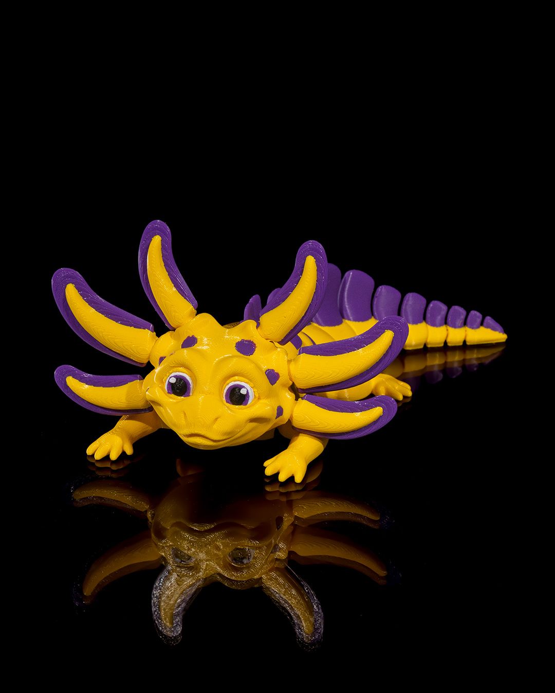 Banana Split Axolotl - Articulated 3D Printed Toy