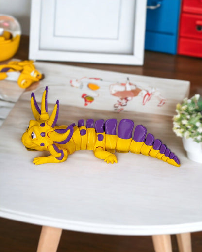 Banana Split Axolotl - Articulated 3D Printed Toy