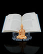 Base of Enlightenment Book Stand – Grey Stone & Gold Buddha | 3D Printed Spiritual Display