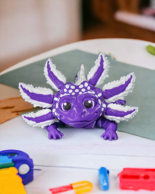 Berry Tart - Enchanting Articulated 3D Printed Axolotl with Dynamic Poses