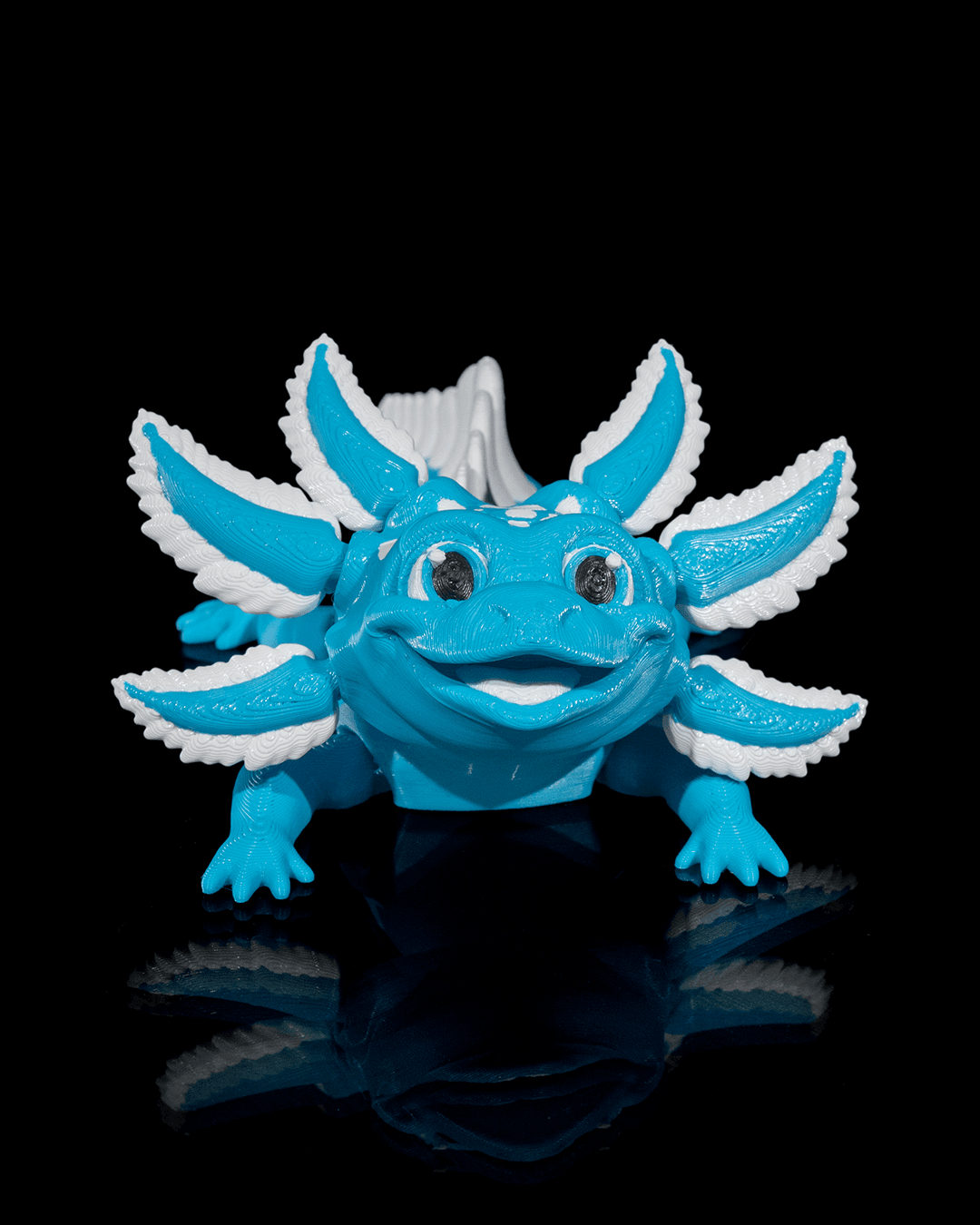 Blue Ice Pop Axolotl: Interactive 3D Printed Design with Movable Joints