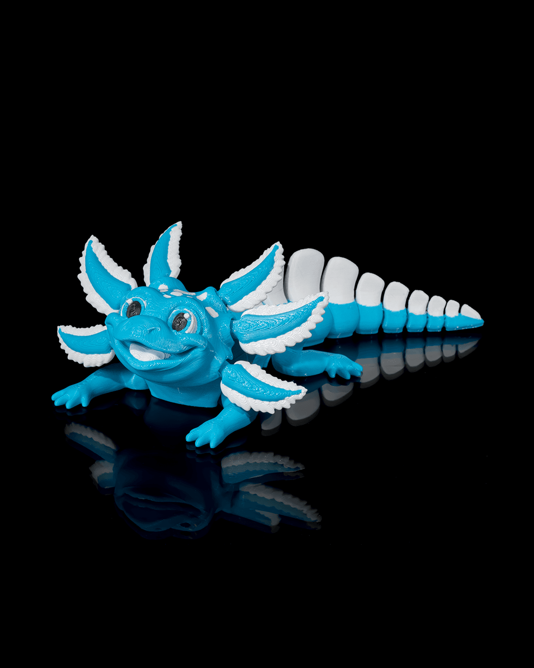 Blue Ice Pop Axolotl: Interactive 3D Printed Design with Movable Joints