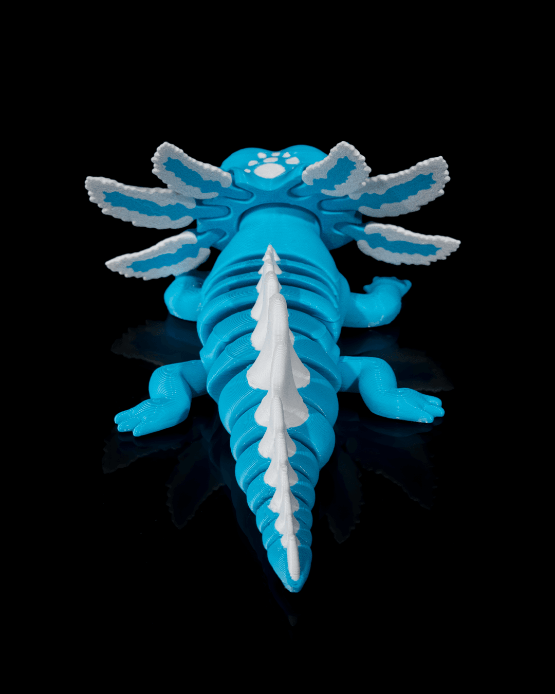 Blue Ice Pop Axolotl: Interactive 3D Printed Design with Movable Joints