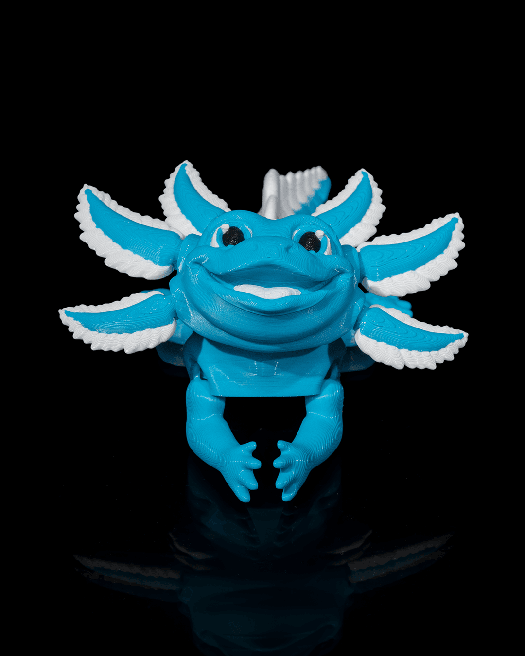 Blue Ice Pop Axolotl: Interactive 3D Printed Design with Movable Joints