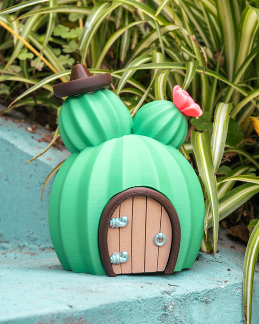 Cactus House Feeder - 3D-Printed Desert-Inspired Fairy House