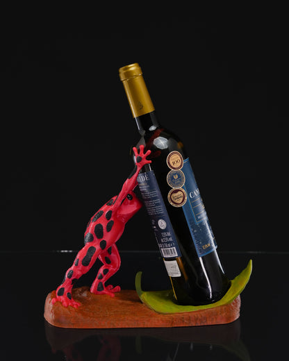 Frog Wine Bottle Holder with Leaf
