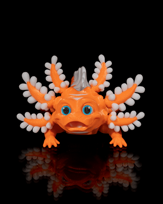 Dandy Candy Axolotl: Vivacious 3D Printed Creature with Articulated Joints