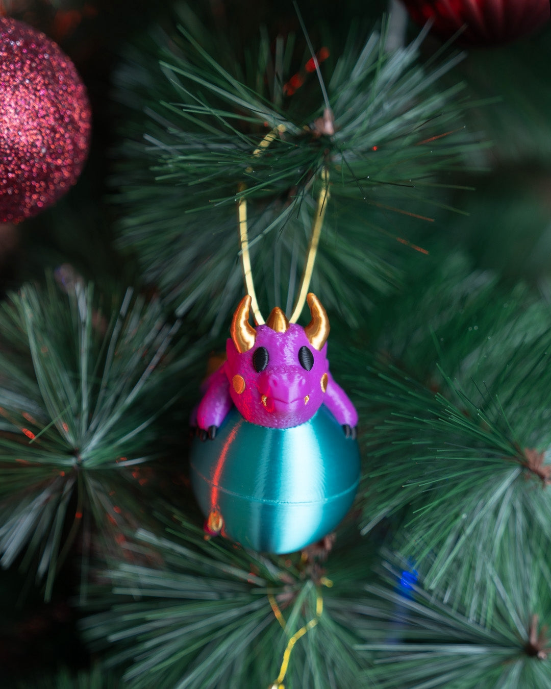 Dragonament by STLFlix - Fantasy Dragon Christmas Ornament for a Unique Holiday Decor