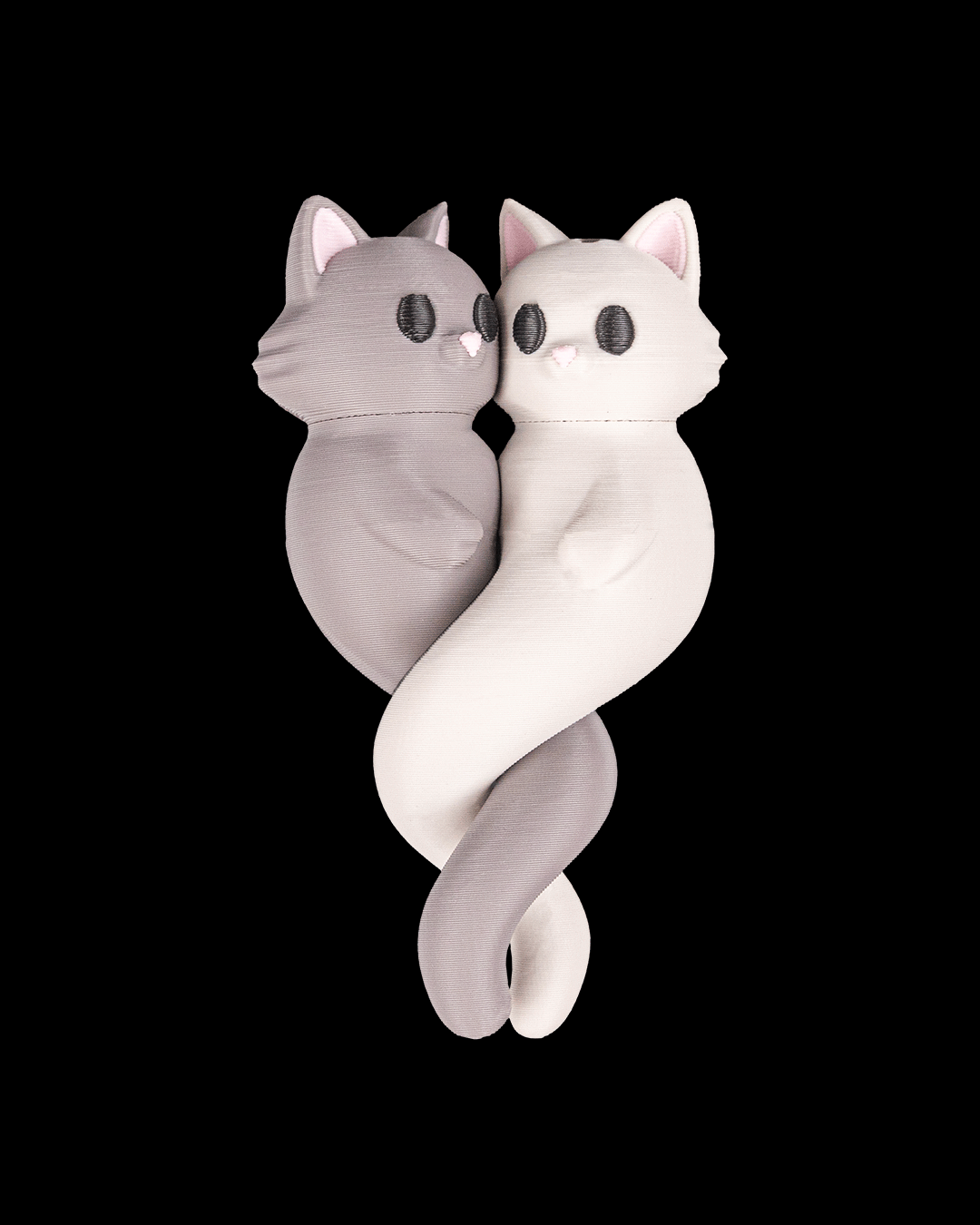 Feline Match Pendants – Intertwined Cat Couple Keychains