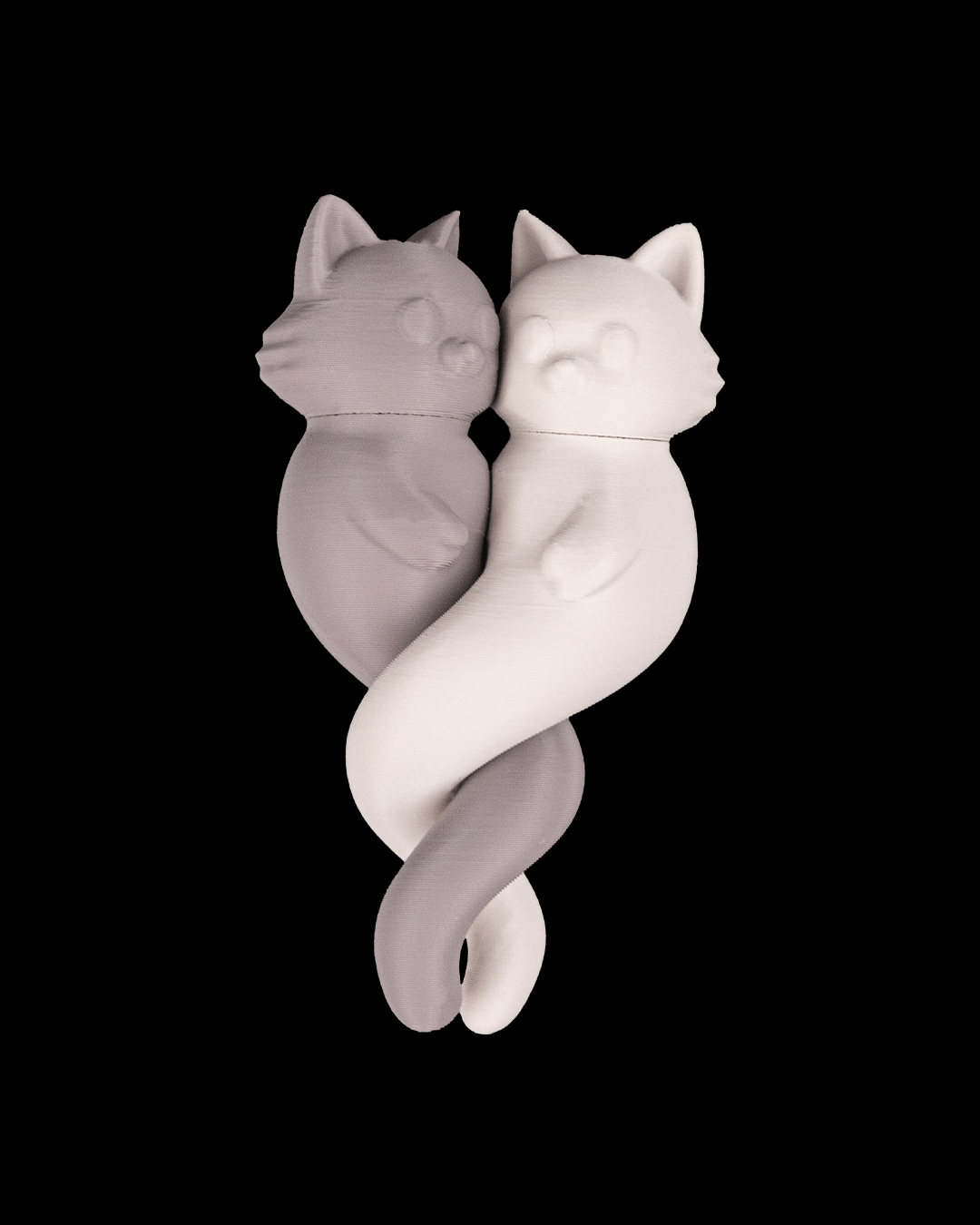 Feline Match Pendants – Intertwined Cat Couple Keychains
