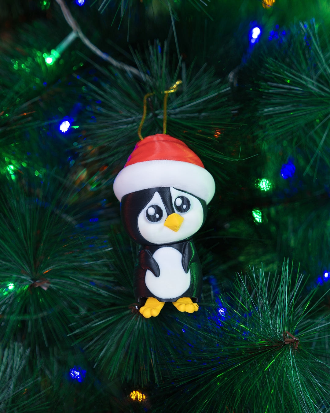 Flipper the Penguin Ornament - Adorable Christmas Penguin with Collapsible Feet