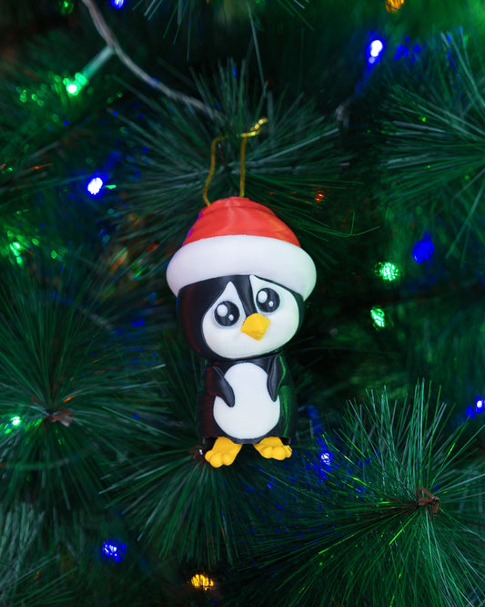 Flipper the Penguin Ornament - Adorable Christmas Penguin with Collapsible Feet