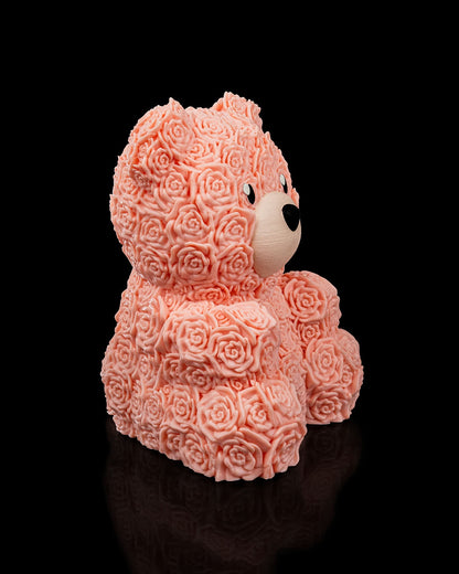 Floral Bear | Rose-Textured Valentine Bear Keepsake Decor