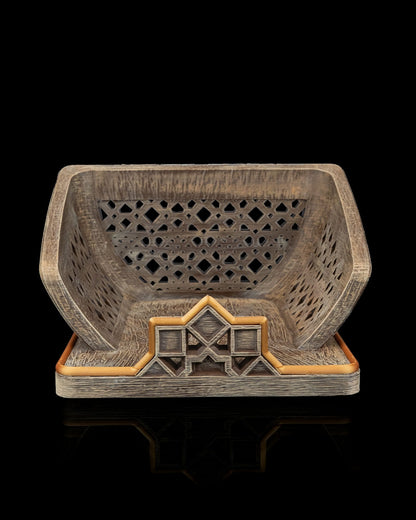 Foundation of Wisdom Book Stand – Brown & Gold Finish | 3D Printed Geometric Book Display