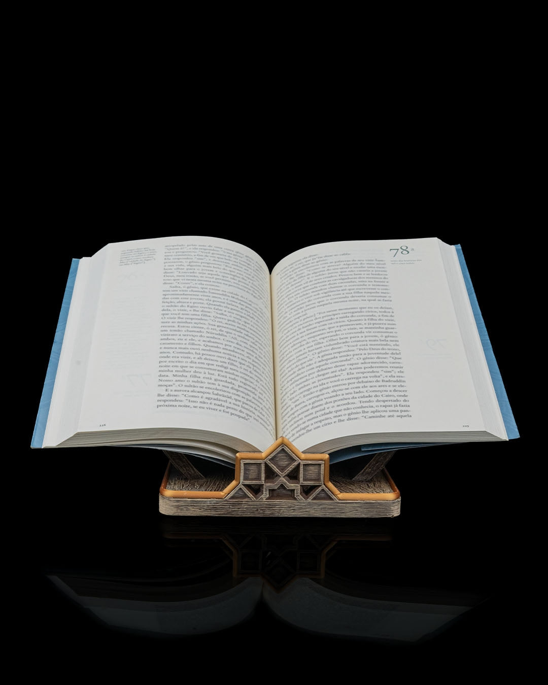 Foundation of Wisdom Book Stand – Brown & Gold Finish | 3D Printed Geometric Book Display
