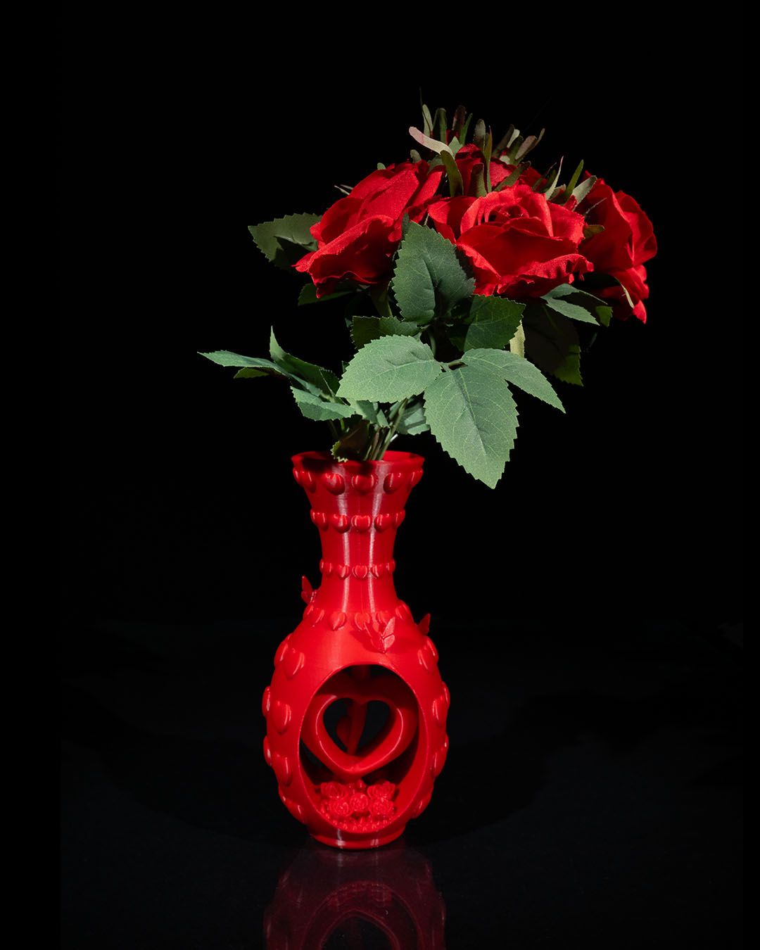 Heart and Rose Vase – Romantic 3D Printed Floral Keepsake