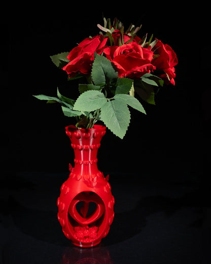 Heart and Rose Vase – Romantic 3D Printed Floral Keepsake