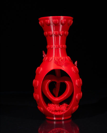Heart and Rose Vase – Romantic 3D Printed Floral Keepsake