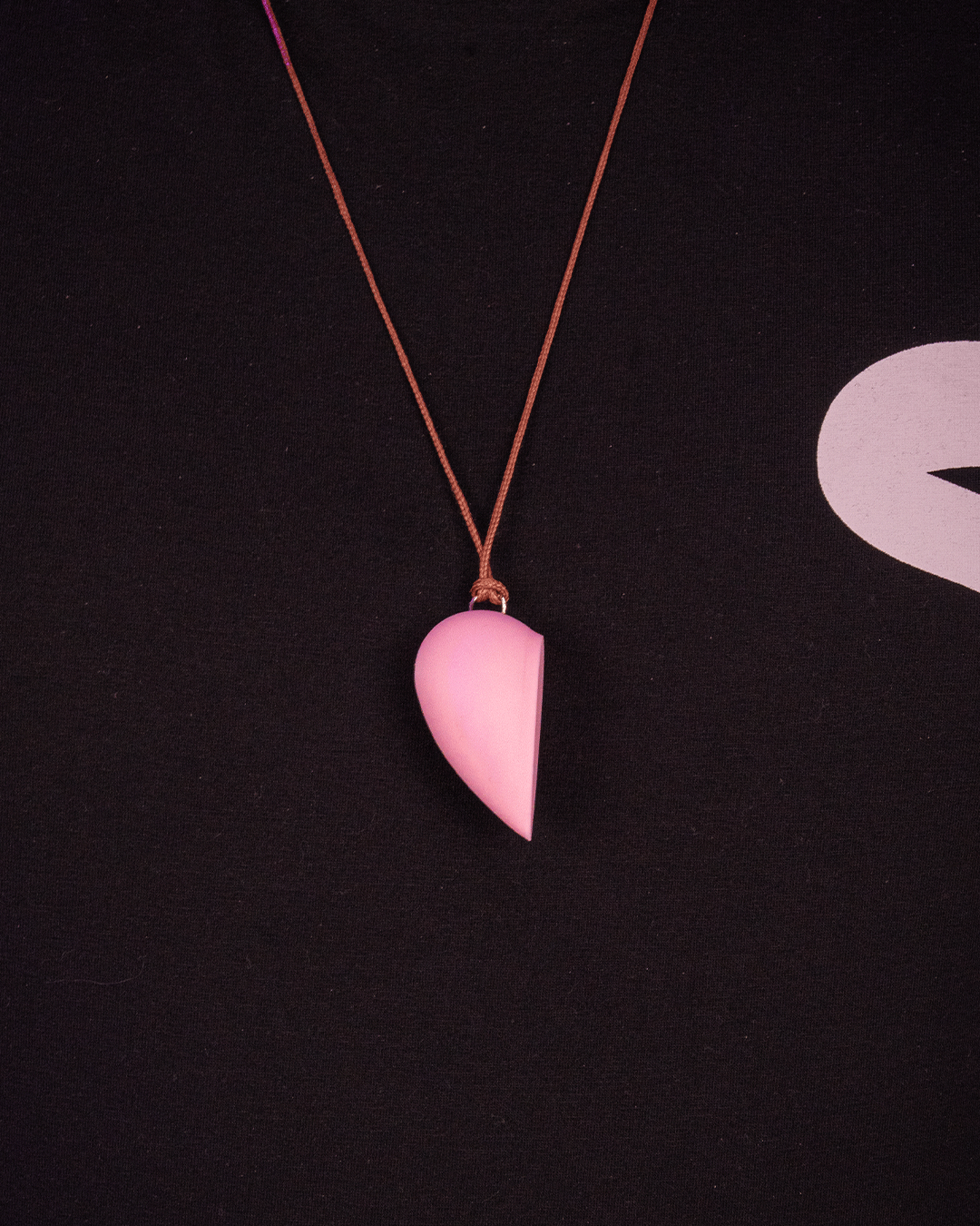 Heart and Hollow Pendants | Split Heart & Rib Necklace Set