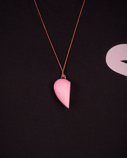 Heart and Hollow Pendants | Split Heart & Rib Necklace Set
