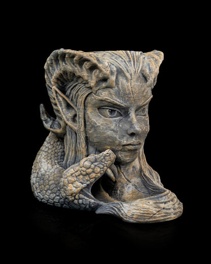 Infernal Gambit Can Holder & Dice Tower – Dragon-Elf Guardian RPG Accessory