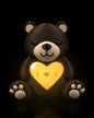 Light-Hearted Bear Light | Valentine Bear Lamp with “I ♥ U” Glow